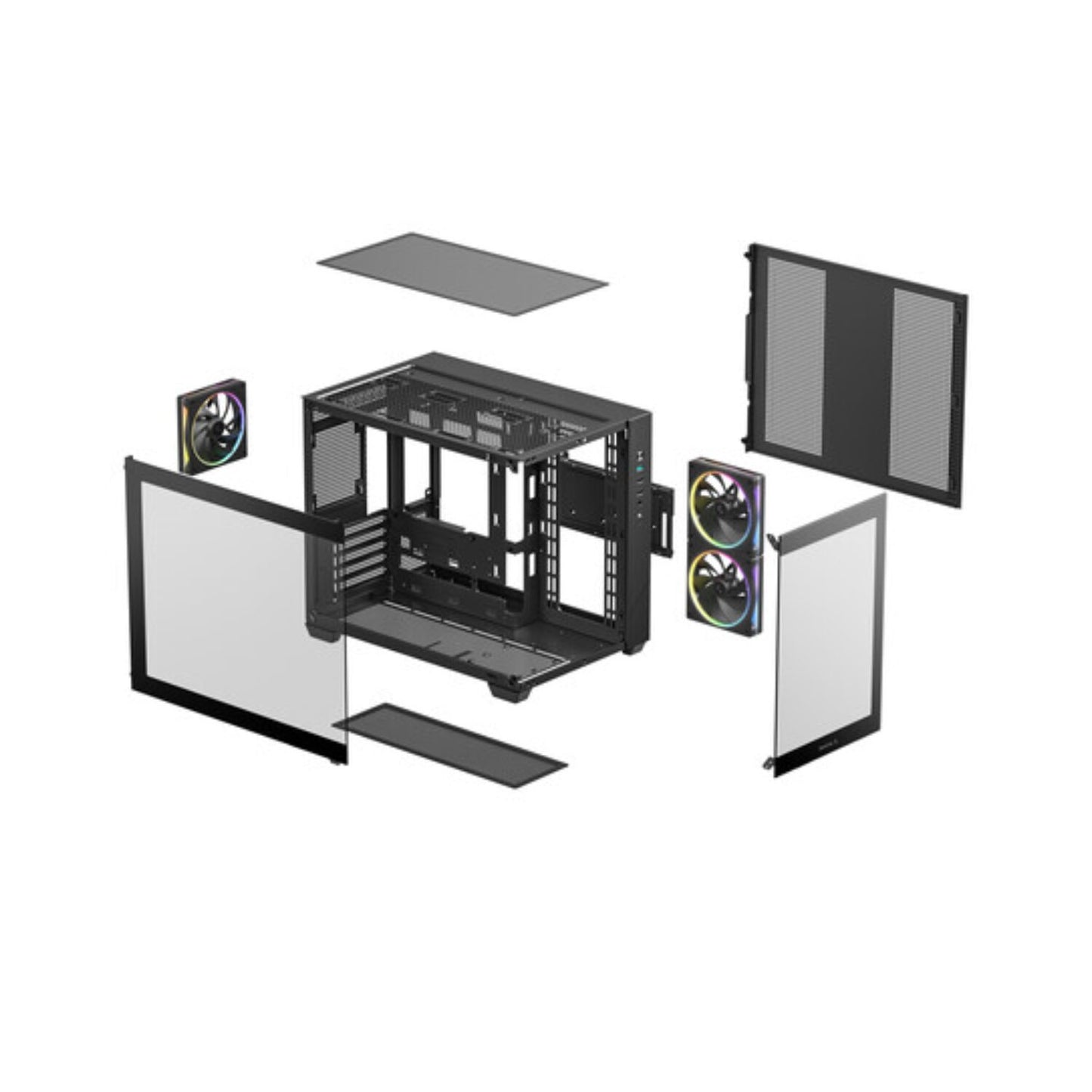 Deepcool CG330 3F Panoramic Dual-Chamber Micro-ATX Gaming Chassis - Black