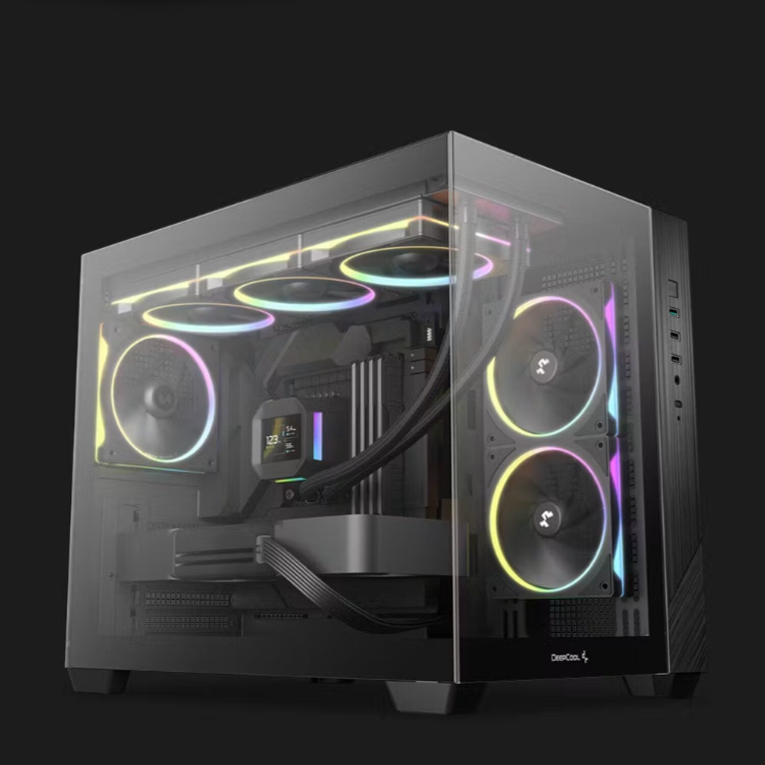 Deepcool CG330 3F Panoramic Dual-Chamber Micro-ATX Gaming Chassis - Black