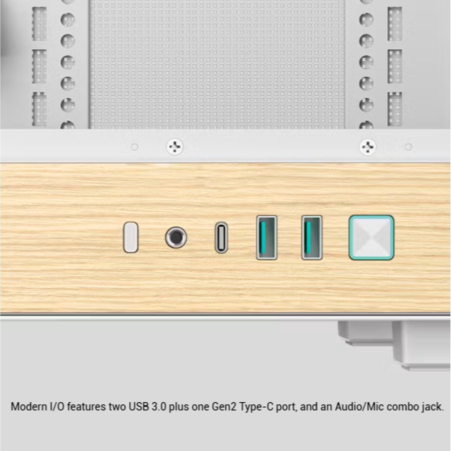 DeepCool CH260 Wood mATX Gaming Chassis White