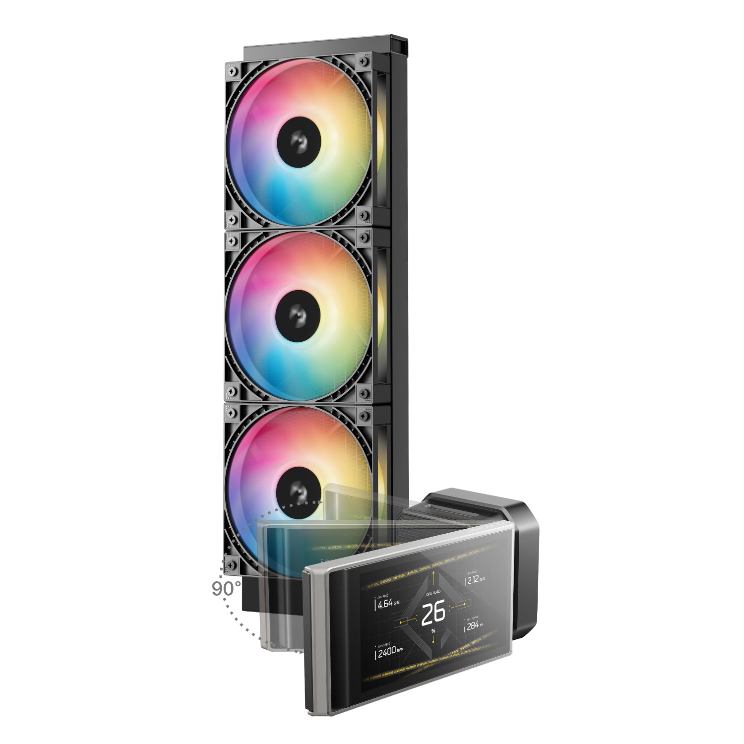 DeepCool LT360 VISION ARGB 4.5" LCD All-in-one CPU Liquid Cooler - Black