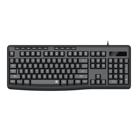 Redragon BK-7366 Full-size Ergonomic Wired Membrane Office Keyboard - Black