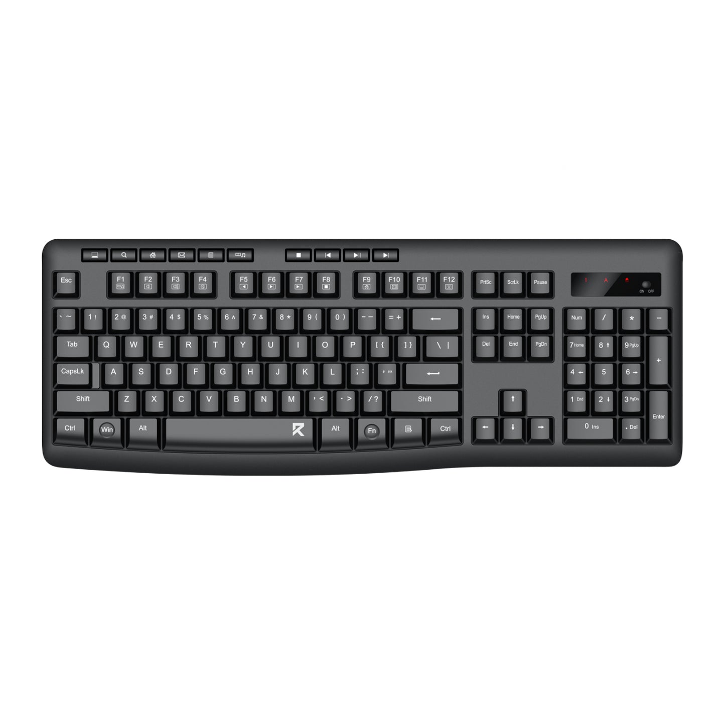 Redragon BK-7367 Full-size Ergonomic Wireless Membrane Office Keyboard - Black
