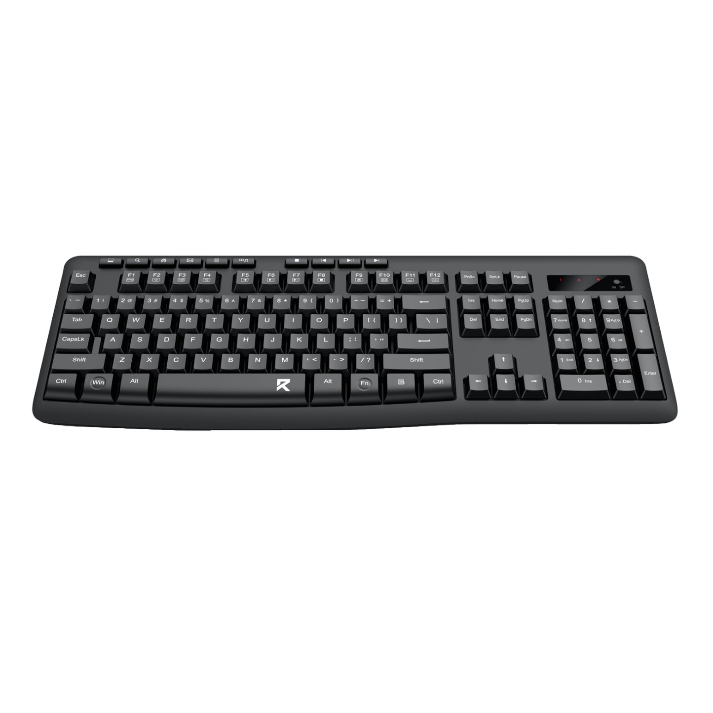Redragon BK-7367 Full-size Ergonomic Wireless Membrane Office Keyboard - Black