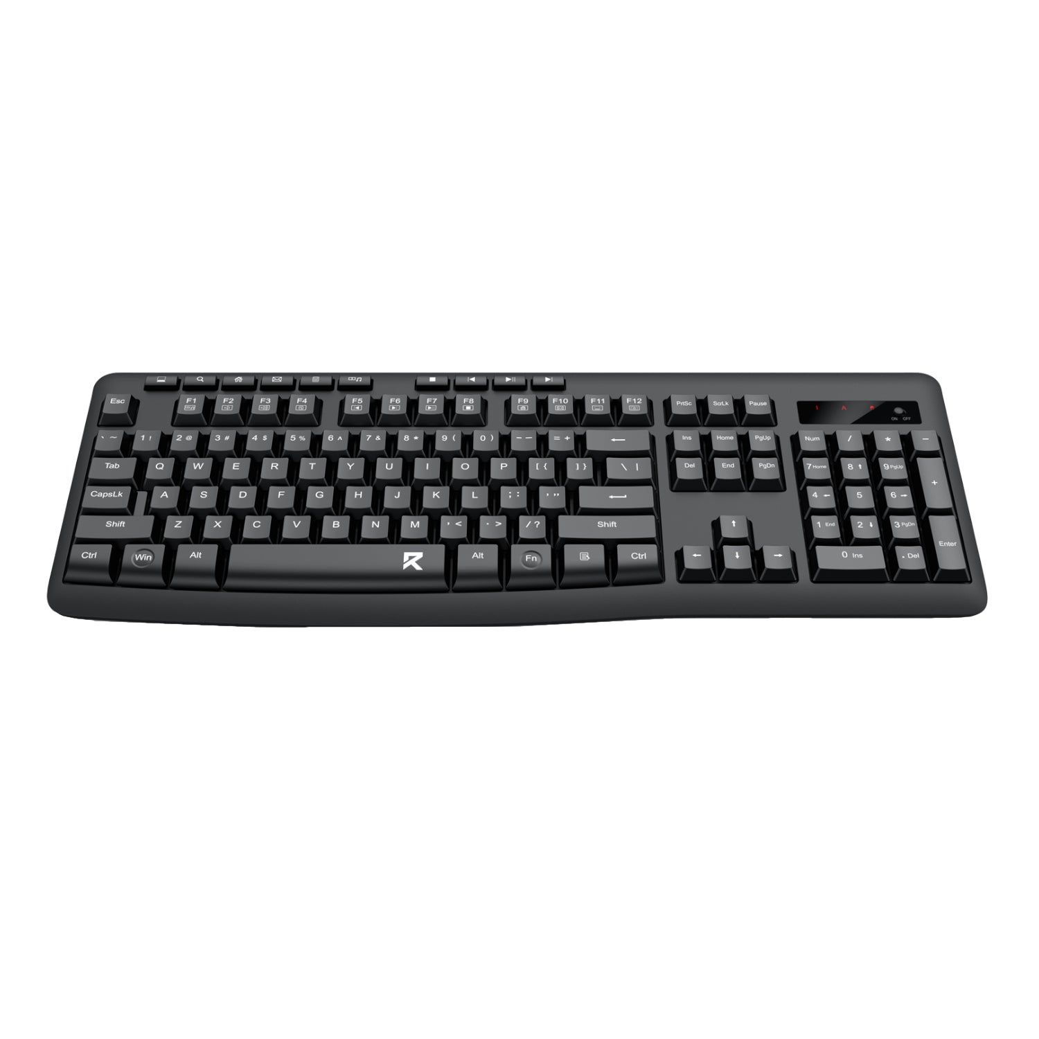 Redragon BK-7367 Full-size Ergonomic Wireless Membrane Office Keyboard - Black