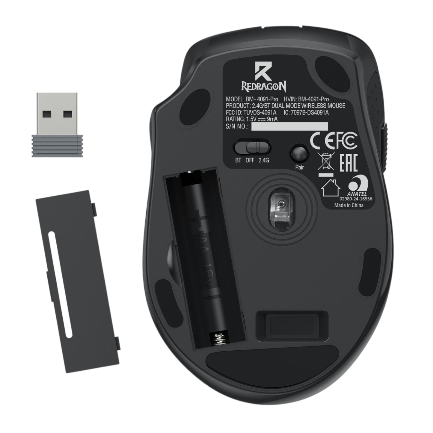 Redragon BM-4091 PRO 4000 DPI Dual Mode Wireless Office Mouse