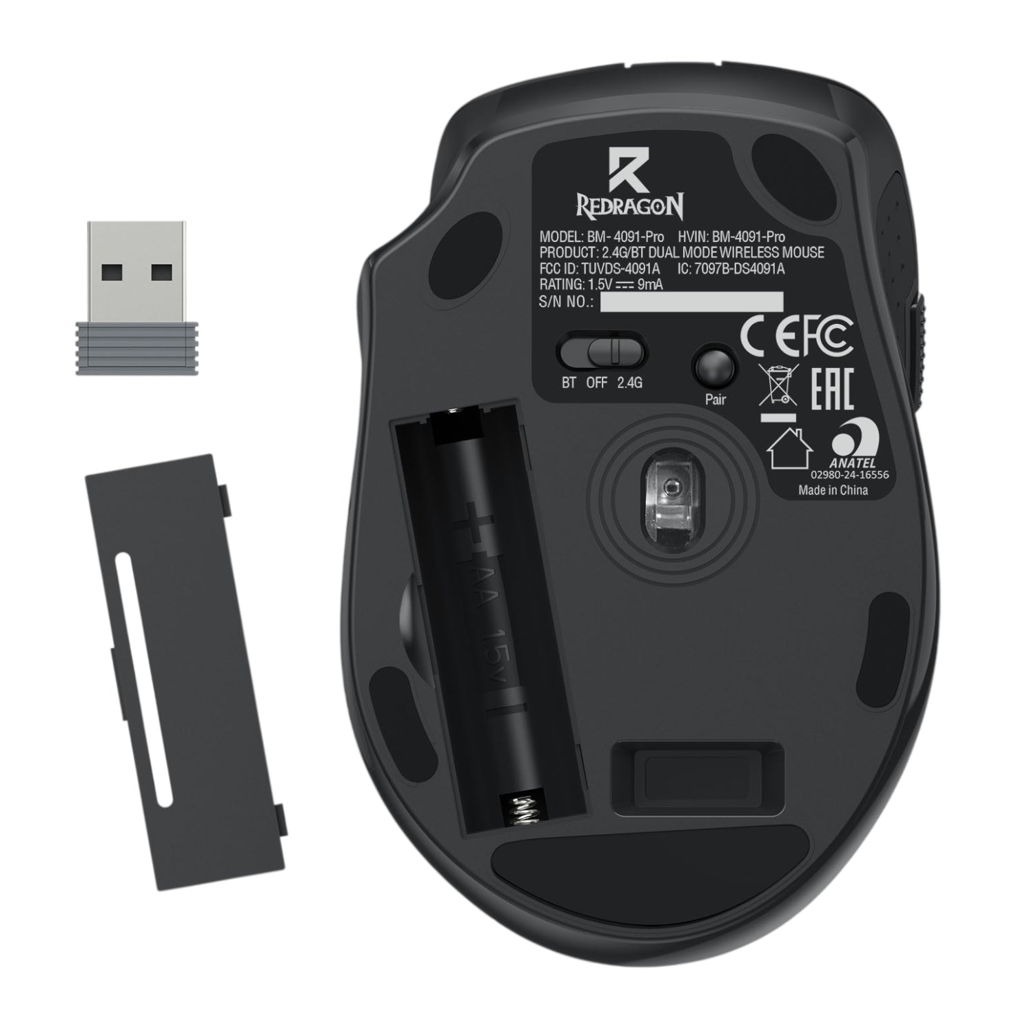Redragon BM-4091 PRO 4000 DPI Dual Mode Wireless Office Mouse