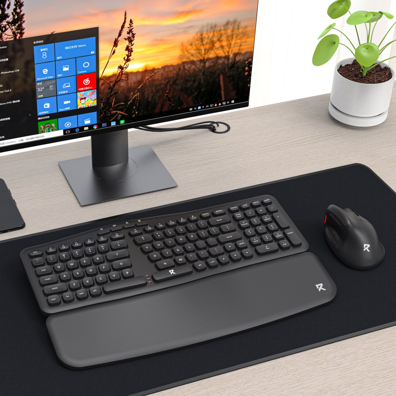 Redragon BS7161 2.4G Wireless Keyboard and Mouse Combo - Black