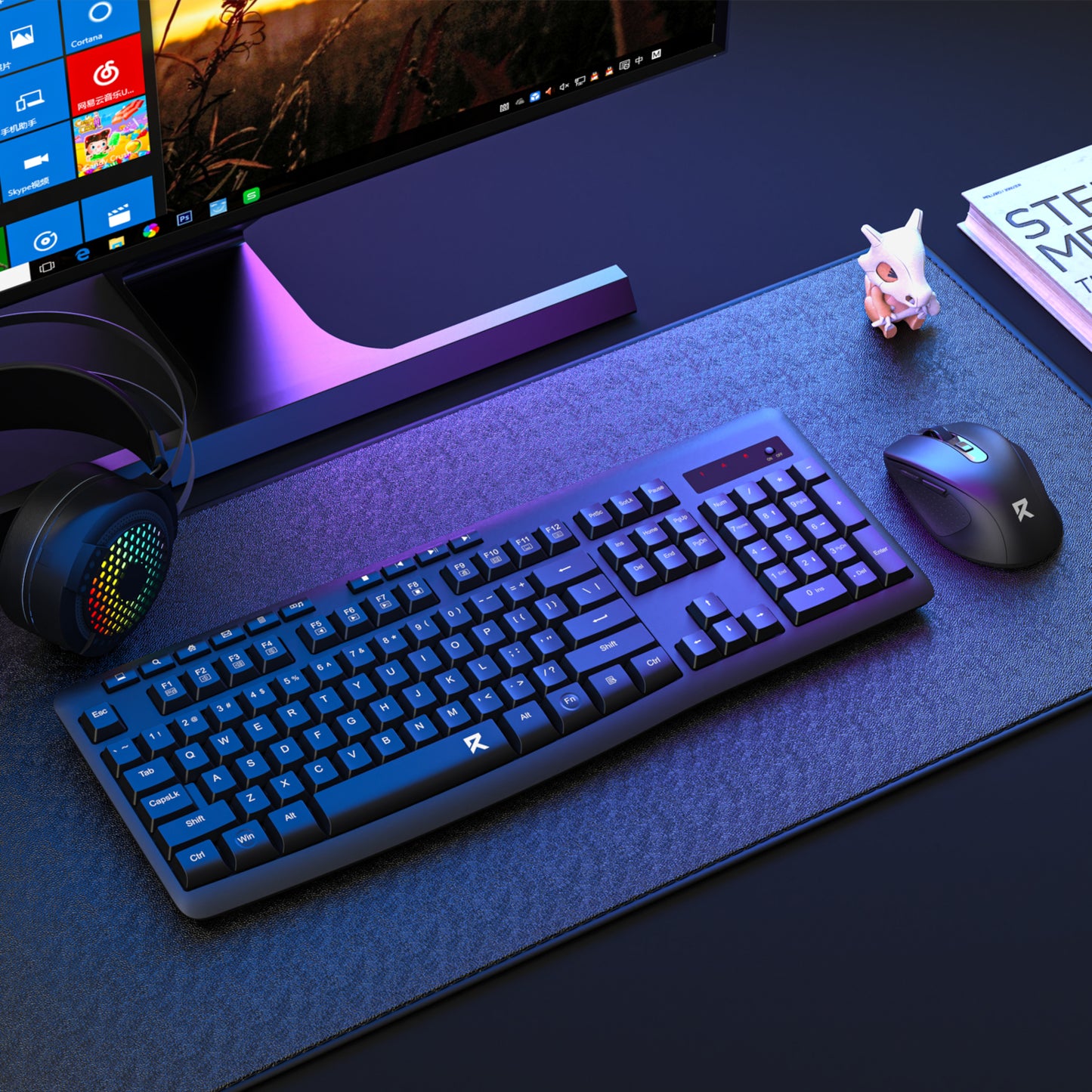 Redragon BS-7367-B Wireless Office Keyboard and Mouse Combo - Black