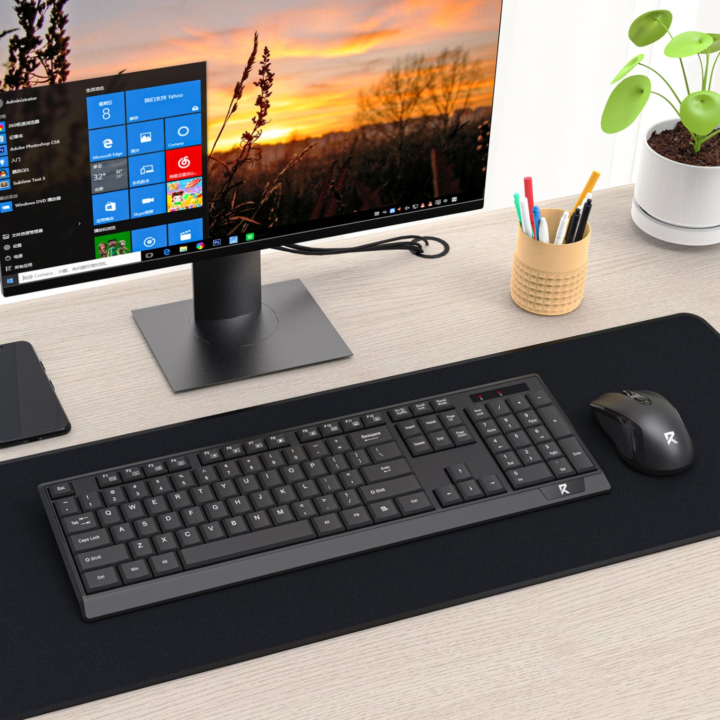 Redragon BS-8343A Wireless Keyboard and Mouse Combo - Black