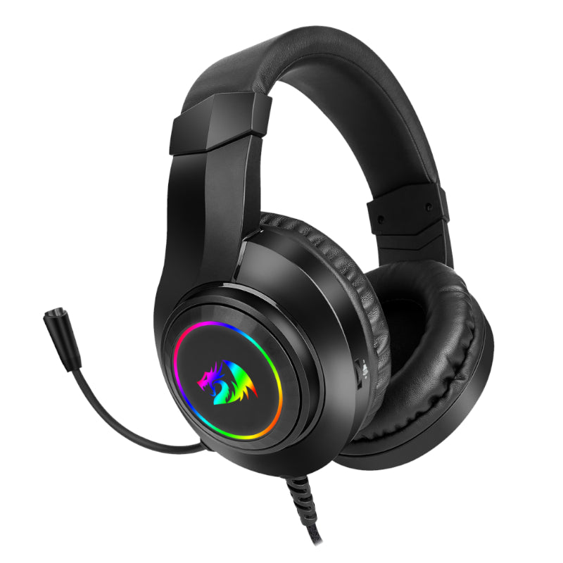 REDRAGON Over-Ear HYLAS Aux (Mic and Headset)|USB (Power Only)
RGB Gaming Headset - Black