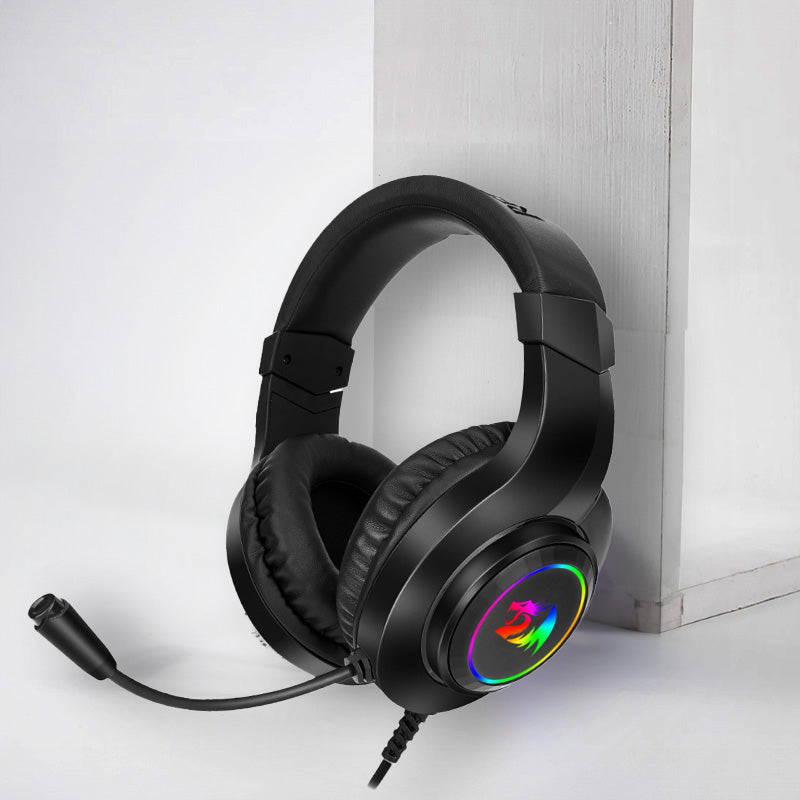 REDRAGON Over-Ear HYLAS Aux (Mic and Headset)|USB (Power Only)
RGB Gaming Headset - Black