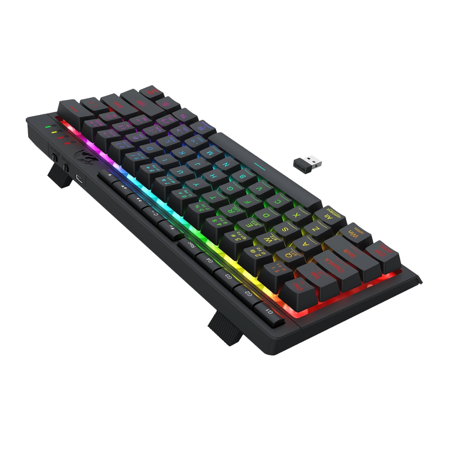 Redragon SHIVA K522 PRO RGB Wireless Gaming Keyboard- Black