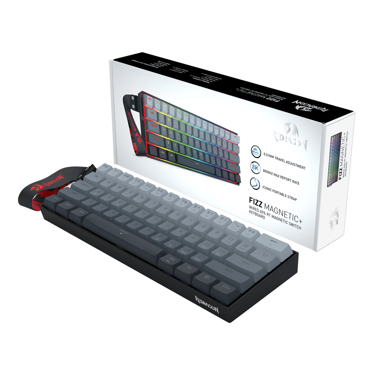 Redragon FIZZ Magnetic+ Wired 60% Gaming Keyboard
