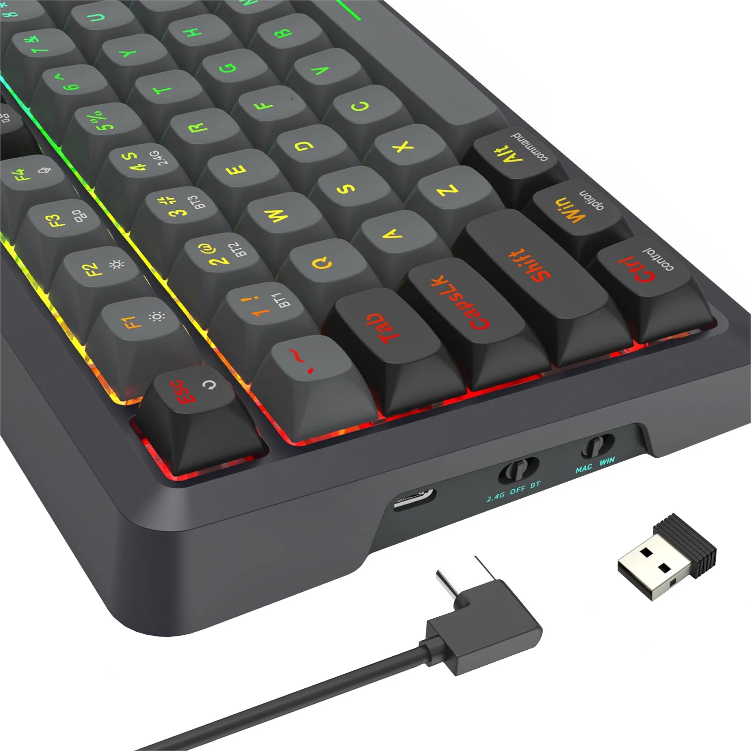 Redragon BRAGI PRO K688 98+1 Gasket Wireless Mechanical Keyboard (Triple Mode, RGB, Hot-Swappable, Cream Linear Switches)