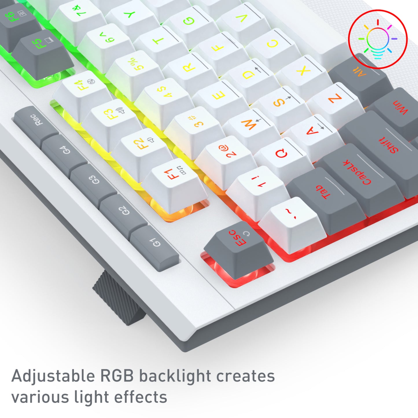 Redragon S151 Wired RGB Gaming Keyboard and Mouse Combo - White and Grey
