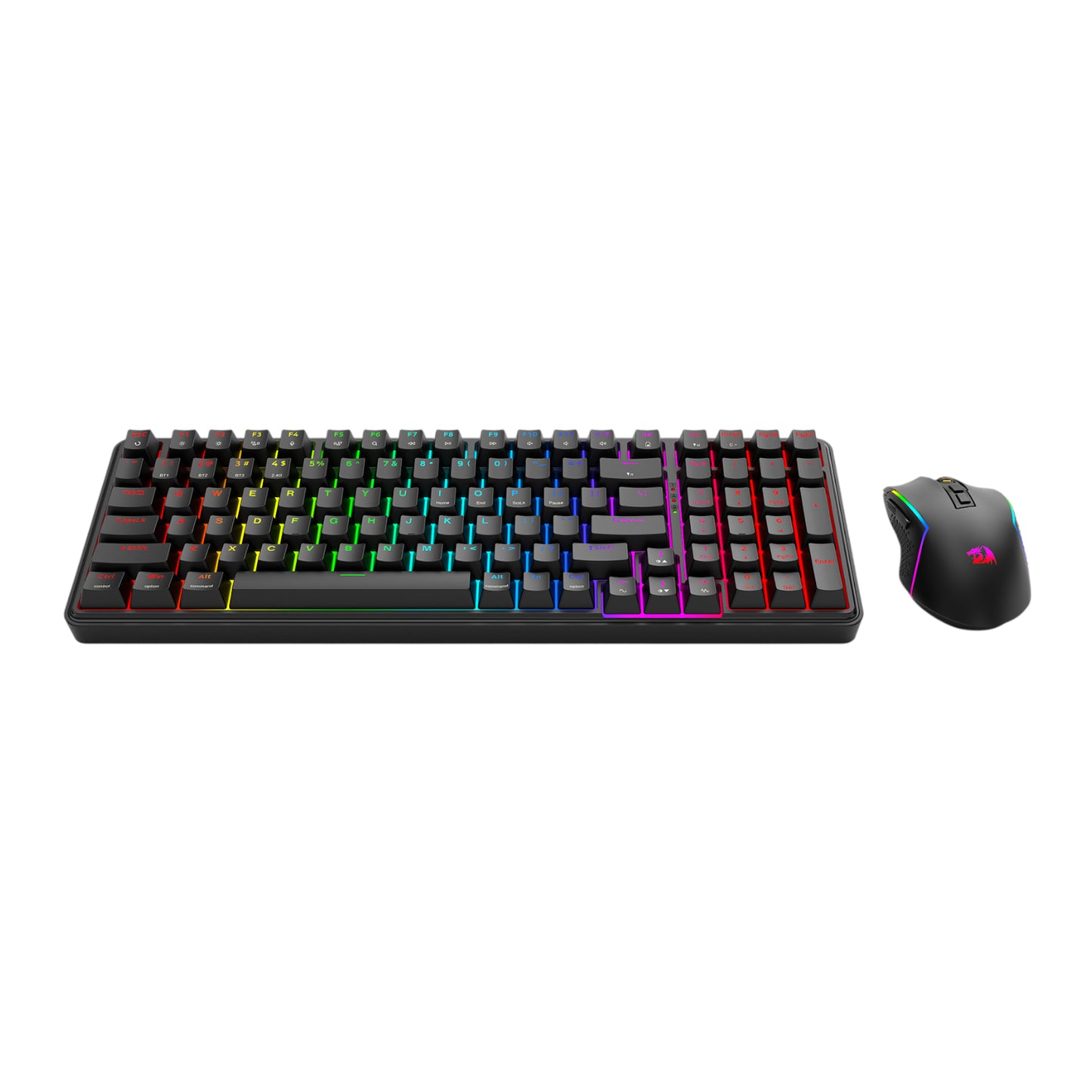 Redragon S162 RGB 3-Mode Wireless Mechanical Gaming Keyboard and Mouse Combo - Black