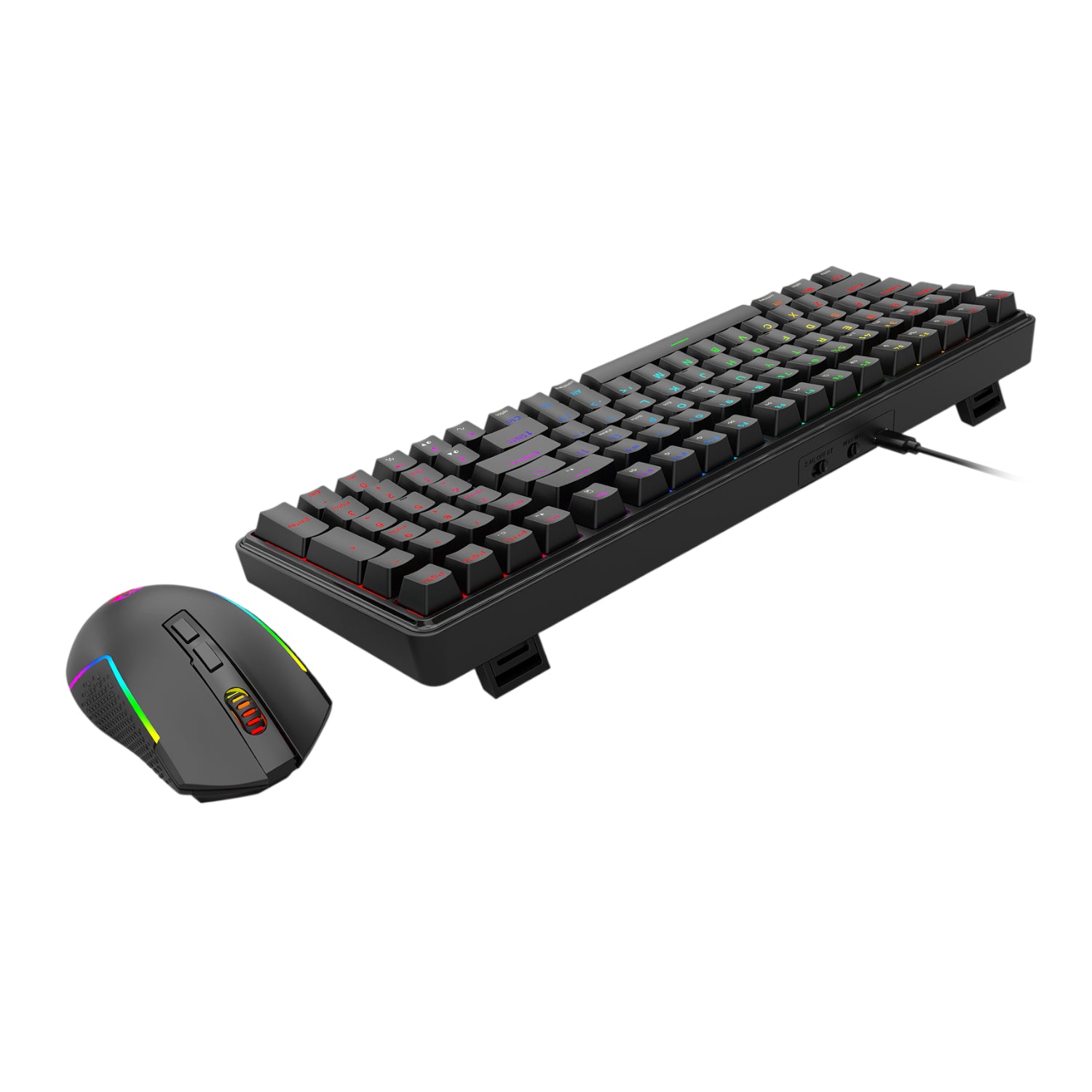Redragon S162 RGB 3-Mode Wireless Mechanical Gaming Keyboard and Mouse Combo - Black
