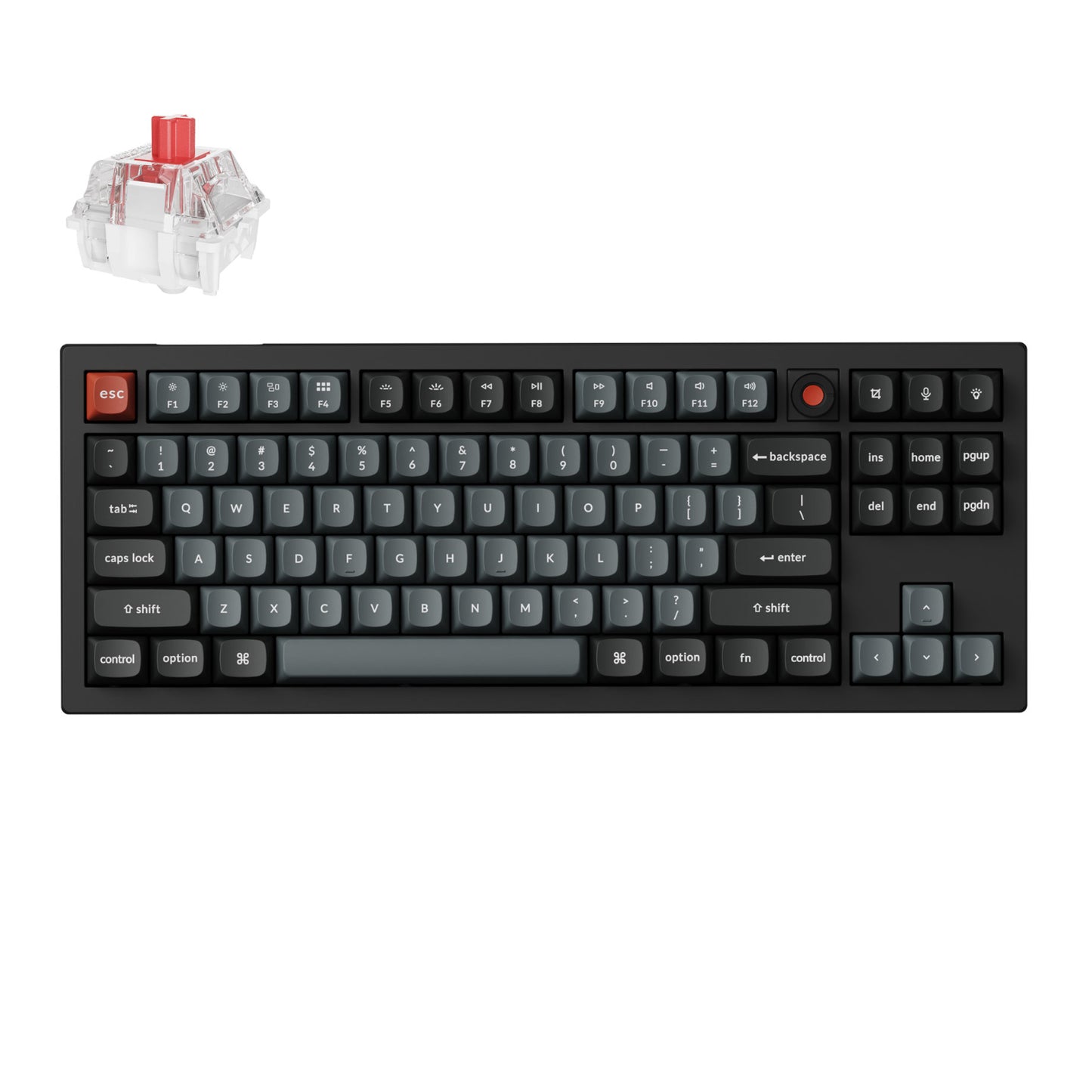 Keychron V3 Ultra 80% 8K Red Switch Hot-Swap RGB Wireless Keyboard - Black